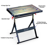 Eastwood Adjustable Steel Welding Table Strong Hold Industrial Workbench Table Welding 14 Gauge Plated Work Surface Eastwood