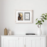 Pearhead Pet Pawprints Wall Picture Frame and Clay Impression Kit - DIY Clay Paw Print, Memorial Keepsake Frame for Cat and Dog, Ideal Home Decor Gift for Pet Owners, 4x6 Photo, Distressed White Pearhead