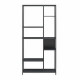 REALROOMS Shadwick 6-Shelf Metal Bookcase Room Divider for Living Room or Bedroom, Black REALROOMS