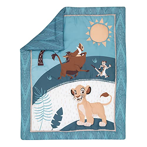 Lambs & Ivy (LAMCR) Lion King Adventure 3-Piece Mini Crib Bedding Set, Blue (790020) Lambs & Ivy