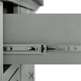 Pemberly Row Transitional Wood/Stainless Steel Kitchen Island in Gray/Chrome Pemberly Row