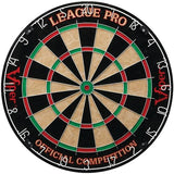 Viper League Pro Regulation Bristle Steel Tip Dartboard Starter Set with Staple-Free Bullseye, Radial Spider Wire, High-Grade Sisal with Rotating Number Ring, Chalk Cricket Scoreboard, Steel Tip Darts Viper