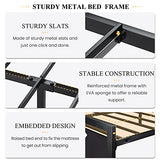 Modern Heavy Duty Queen Size Bed Frame with Wooden Headboard by SHA CERLIN SHA CERLIN