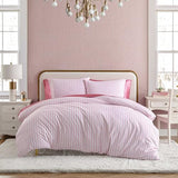 Betsey Johnson - Full/Queen Duvet Cover Set, Super Soft Cotton Bedding Set with Matching Sham(s), Cozy Bedding Set, Oeko-Tex Certified (Wonderland Stripe Pink, Full/Queen) Betsey Johnson