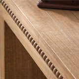 FGXJY Console Table for Living Room, Long Sofa Table Behind Couch with Real Wood Beads Decoration, Retro Entryway Table for Hallway Foyer (64 Inch, Antique Natural) FGXJY
