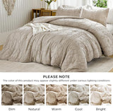 Andency Comforter King Size Set Khaki, 3 Pieces Boho Tufted Fall Bedding Comforters & Sets for King Bed, Soft Fluffy Tan Bed Set (104x90In Comforter & 2 Pillowcases) Andency