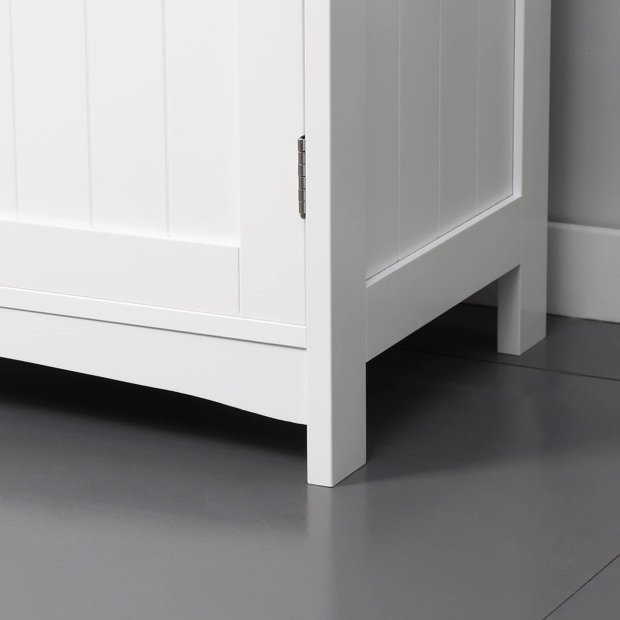 kleankin Pedestal Sink Storage Cabinet, Under Sink Cabinet with Double Doors, Modern Bathroom Vanity Cabinet with Adjustable Shelves, White kleankin