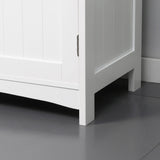 kleankin Pedestal Sink Storage Cabinet, Under Sink Cabinet with Double Doors, Modern Bathroom Vanity Cabinet with Adjustable Shelves, White kleankin