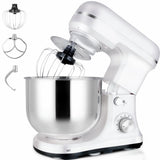 MURENKING Stand Mixer 5-QT, 6+P Speed Tilt-Head Food Mixer 300W Dough Mixer with Stainless Steel Bowl,Dough Hook,Flat Beater&Whisk Electric Kitchen Mixer for Household Baking, Anti-Slip(Pearl White) murenking