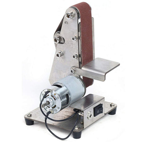 Belt Sander Electric Mini Belt Sander Grinder Polisher Sharpener Polishing Grinding Machine DIY Sand Mill Adjustable Speed Wood Sanding Tool (9000RPM LIANDU-US