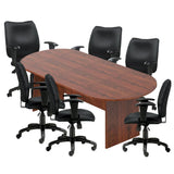 GOF 6FT, 8FT, 10FT Conference Table & Chair (G11612B) Set, Dark Cherry, Espresso, Artisan Grey, Mahogany, Walnut (8ft Table with 6 Chairs, Dark Cherry) GOF