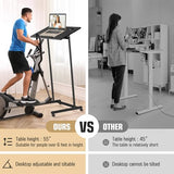 Eocnrhe Treadmill Desk, Mobile Small Standing Desk with Wheels for Walking Pad, Portable Table for Laptop, Rolling Table Adjustable Height, Bedside Table，Black Eocnrhe