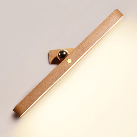 Chilvane Wooden Vanity Light Wall Sconce Battery Operated Wall Light LED 360° Rotable Magnetic Ball Dimmable Rechargeable Wall Mounted Cordless Night Light for Mirror Makeup Bathroom Bedroom Household Chilvane