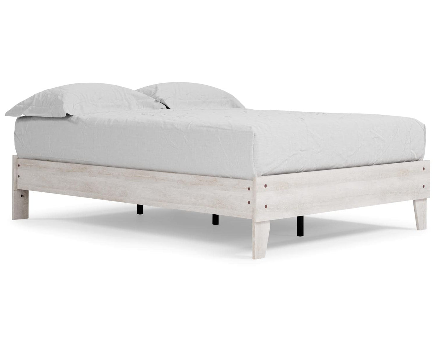 Shawburn Casual Farmhouse Full Platform Bed Frame in Whitewash by Signature Design by Ashley - WoodArtSupply