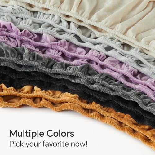 BEDELITE Velvet Fitted Sheet and Pillowcases Set, Luxury Soft Fuzzy Bottom Sheet with Reinforced Elastic Corner Straps, Deep Pocket up to 15 Inch, 1 Fitted Sheet and 2 Pillowcases (Queen, Black) BEDELITE