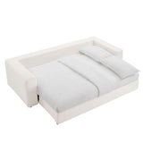Modway Commix Down Filled Fabric Sleeper Sofa in Pure White Modway