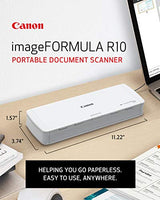 Canon imageFORMULA R10 - Portable Document Scanner, USB Powered, Duplex Scanning, Document Feeder, Easy Setup, Convenient, Perfect for Mobile Users Canon