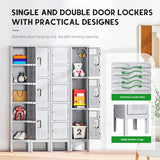 INTERGREAT Metal Locker for School Office Gym Metal Storage Locker Cabinet for Employees Students Steel Locker Triple Tier with 5 Door Gray INTERGREAT