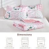 Joyreap 2 Pieces Floral Patchwork Quilt Set Twin, Pink n White Flowers Design, Soft n Cozy Microfiber Quilt, Bedspread Bed Cover for All Season, 1 Quilt and 1 Pillow Sham- 68x86 inches Joyreap
