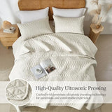 akkialla Twin Quilt Set, Boho Style in a Solid Color, Cream Lightweight Microfiber Bedspread, Soft and Breathable Coverlet for All Seasons, 2-Piece Bedding Set (1 Quilt, 1 Pillow Sham) akkialla