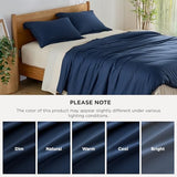 Bedsure 100% Bamboo Duvet Cover King Size - Lightweight Silky Cooling Rayon Derived from Bamboo Comforter Cover Set for Hot Sleepers, Breathable & Moisture-Wicking Bedding Set, Navy Bedsure