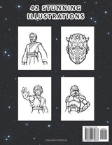 Supernova Wars Coloring Book: Stunning Galaxy Illustrations for Adults and Kids Including Big and Bold Designs of Cosmic World, Starships and Planets for Creative Fans (Manx Edition) Majosta