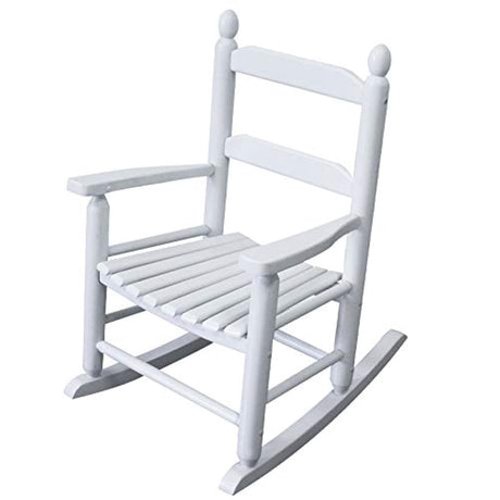 Rockingrocker - K079WT Durable White Child’s Wooden Rocking Chair/Porch Rocker - Indoor or Outdoor - Suitable for 3-7 Years Old Rockingrocker