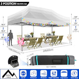COBIZI 10x20 Canopy with Sidewalls, Heavy duty Party Tent Pop up carpas para fiestas, Tents for Parties, wedding, Outdoor Ez up Foldable Portable Canopy Tent with Wheeled Bag, White(Windproof Upgrade) COBIZI