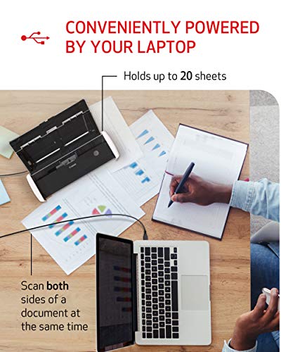 Canon imageFORMULA R10 - Portable Document Scanner, USB Powered, Duplex Scanning, Document Feeder, Easy Setup, Convenient, Perfect for Mobile Users Canon