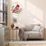 Louise Maelys Red Cardinal Bird Embroidery Kit for Beginners - Floral Hand Stamped DIY Embroidery Kits with Hoop, Threads & Needles - Easy Cross Stitch Starter Set for Adults