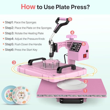 Slendor 5 in 1 Heat Press Machine 12x15 inch Sublimation Heat Press 360° Swing Away Heat Transfer Digital T-Shirt Pressing with 30OZ 20OZ Tumbler Press, Multifunction Combo for Hat Cap Plate Slendor