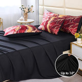 PERFEMET 6-Piece Marble Queen Comforter Red and Gold Bed in A Bag Set Abstract Burning Mountain Marble Bed Comforter Set Soft Luxury Retro Artwork Tie Dye Bed Set(Red, Queen) PERFEMET