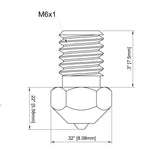 DUROZZLE Tungsten Carbide Tip E3D V6 Nozzle 0.4mm for Prusa i3 MK3S / Mini, Anycubic i3 Mega/Kobra/Kobra Neo 3D Printer and More, High Thermal Conductivity Abrasion Resistance (E3D V6, 0.4mm) DUROZZLE