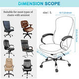 Tatuo 3 Pcs Computer Office Chair Cover Universal Rotating Chair Slipcovers Protector Removable Washable Office Armrest Covers with Zipper for High Back Seat Backrest(L,Waffle,Black) Tatuo