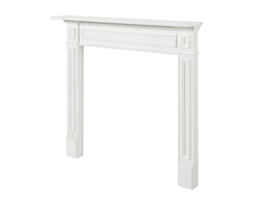 Pearl Mantels ARYB48525 Furniture for Your Fireplace, Premium Grade A MDF Mantel Surround, Crisp White Paint, Interior Opening 48" W x 42" H