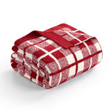 Snuggle Sac Red Buffalo Plaid Bedding Blanket Twin Size, Super Soft Cozy Warm Christmas Blankets, Reversible Plaid Fluffy Throws for Bed, Red Plaid, 60x80 Inches Snuggle Sac