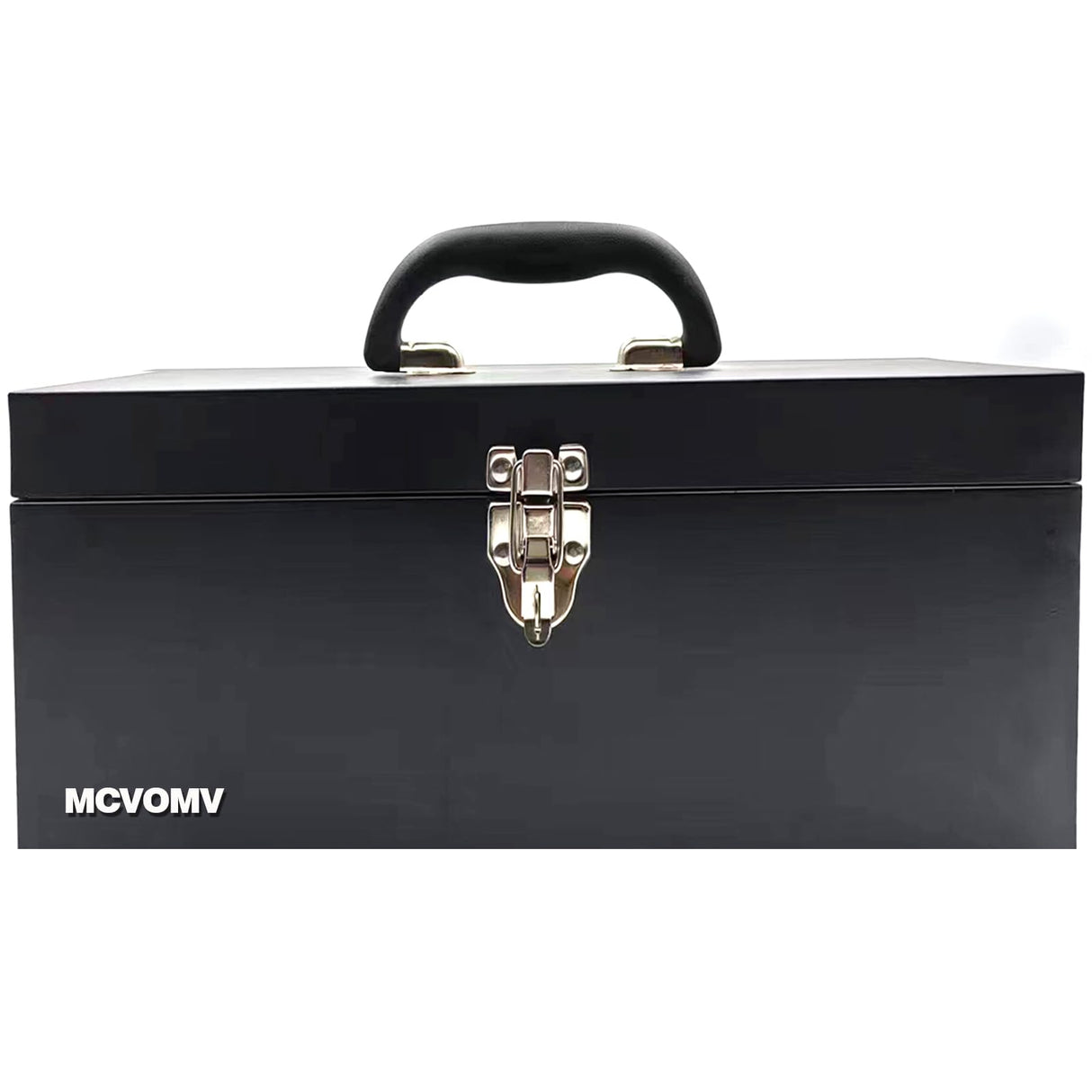16" Portable Metal Toolbox Large Tool Box 18-Gauge Fishing Tackle Box Tool Box Drawer Organizer Steel Tool Box With Metal Latch and Handle Black Mcvomv