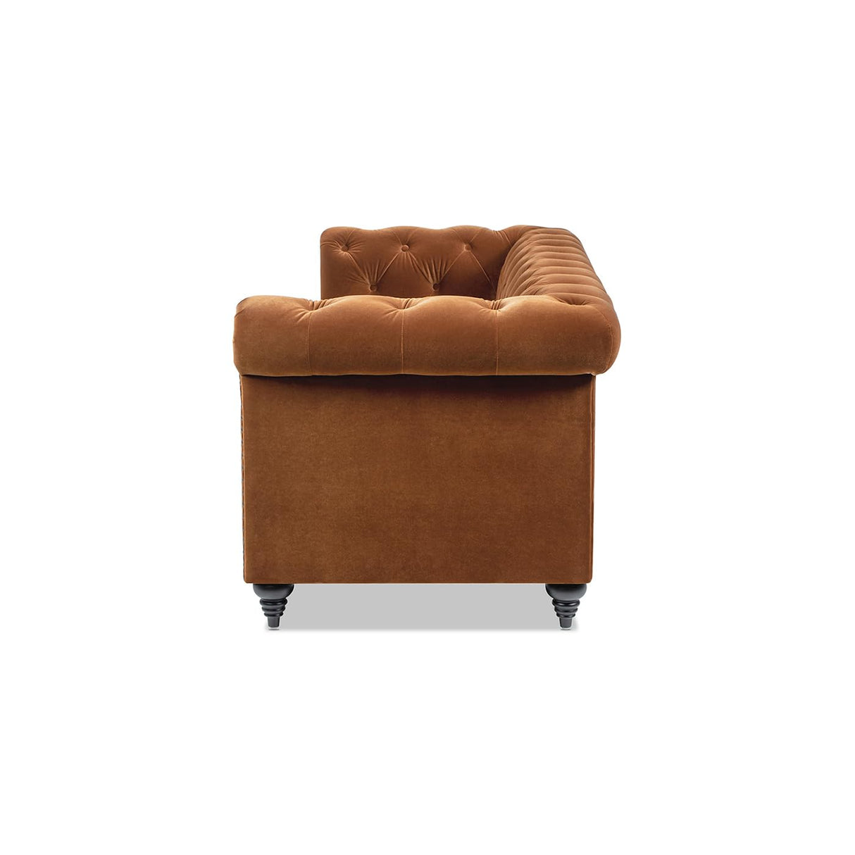 Jennifer Taylor Home Alto 88" Performance Velvet Tufted Chesterfield Sofa in Burnt Orange Jennifer Taylor Home