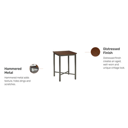 Home Styles Cabin Creek Bistro Table, Constructed from Hardwood Solids with a Chestnut Distressed Finish - WoodArtSupply