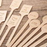 grr 100pcs Custom Wooden Stir Sticks for Wedding,Personalized Wooden Stir Sticks,Custom Engraved Coffee Stirrers,Wedding Decor (100 Pcs,15 CM) grr
