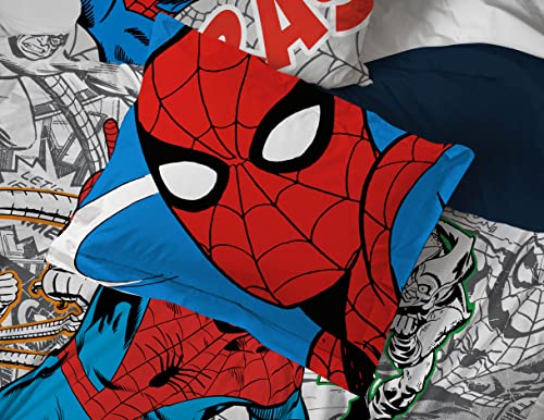 Marvel Spiderman Spidey VS 5 Piece Twin Size Bed Set - Includes Comforter & Sheet Set Bedding - Super Soft Fade Resistant Microfiber (Official Product) Jay Franco