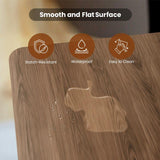 Lamerge Kitchen Dining Table Set for 4, Modern Rectangular 5 Piece Dining Room Table and Chairs Set, Brown Wooden Metal Table Set for Family Dinner, Party, Afternoon Tea and Work (Curved Moon) Lamerge