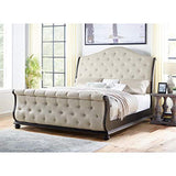 BOWERY HILL Traditional Multi-Step Molasses King Wood 6-Piece Sleigh Bedroom Set BOWERY HILL