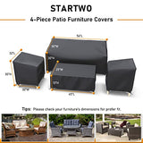 STARTWO Outdoor Furniture Cover Waterproof, Patio Furniture Covers 4 Piece Set, Heavy Duty 500D Patio Furniture Set Cover for Chairs, Couch, Table Coffee, Black STARTWO