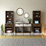 Novogratz Concord Turntable Stand with Drawers, Brown Oak Novogratz