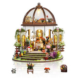 Foyucool 2025 New DIY Miniature House Kit, Dollhouse Kit with LED Light, Mini House Building Kits for for Adult to Building, Mother's Day Home Decorations Gifts for Friends, Castle Flower House