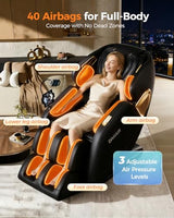 DAHAIY 𝟐𝟎𝟐𝟔 𝐍𝐞𝐰 𝐔𝐩𝐠𝐫𝐚𝐝𝐞 3D Massage Chair Full Body, AI voice control, PU Leather Zero Gravity Heated Back Foot Hand Massage Recliner Chairs, Living room furniture,Office,Portable - Black
