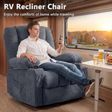 Swivel Rocker Recliner Chair with Vibration Massage and Heat Ergonomic Lounge Chair for Living Room with Rocking Function and Side Pocket, 2 Cup Holders, USB Charge Port
