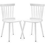 White Dining Chairs Set of 2 Windsor Chairs Farmhouse Spindle Back Wood Dining Room Chair Mid-Century Modern Armless Kitchen Side Chairs for Dining Room, Dinner, Restaurant, Sillas de Comedor RêveLife