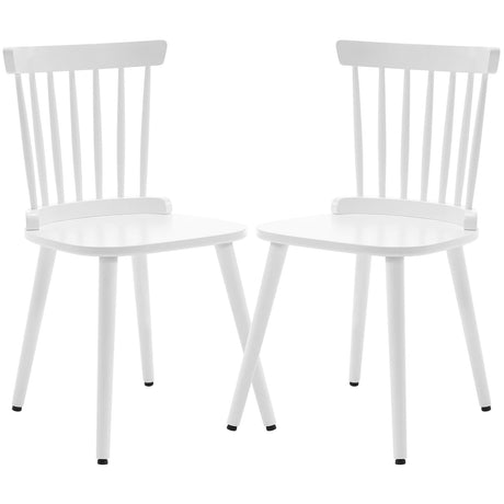 White Dining Chairs Set of 2 Windsor Chairs Farmhouse Spindle Back Wood Dining Room Chair Mid-Century Modern Armless Kitchen Side Chairs for Dining Room, Dinner, Restaurant, Sillas de Comedor RêveLife